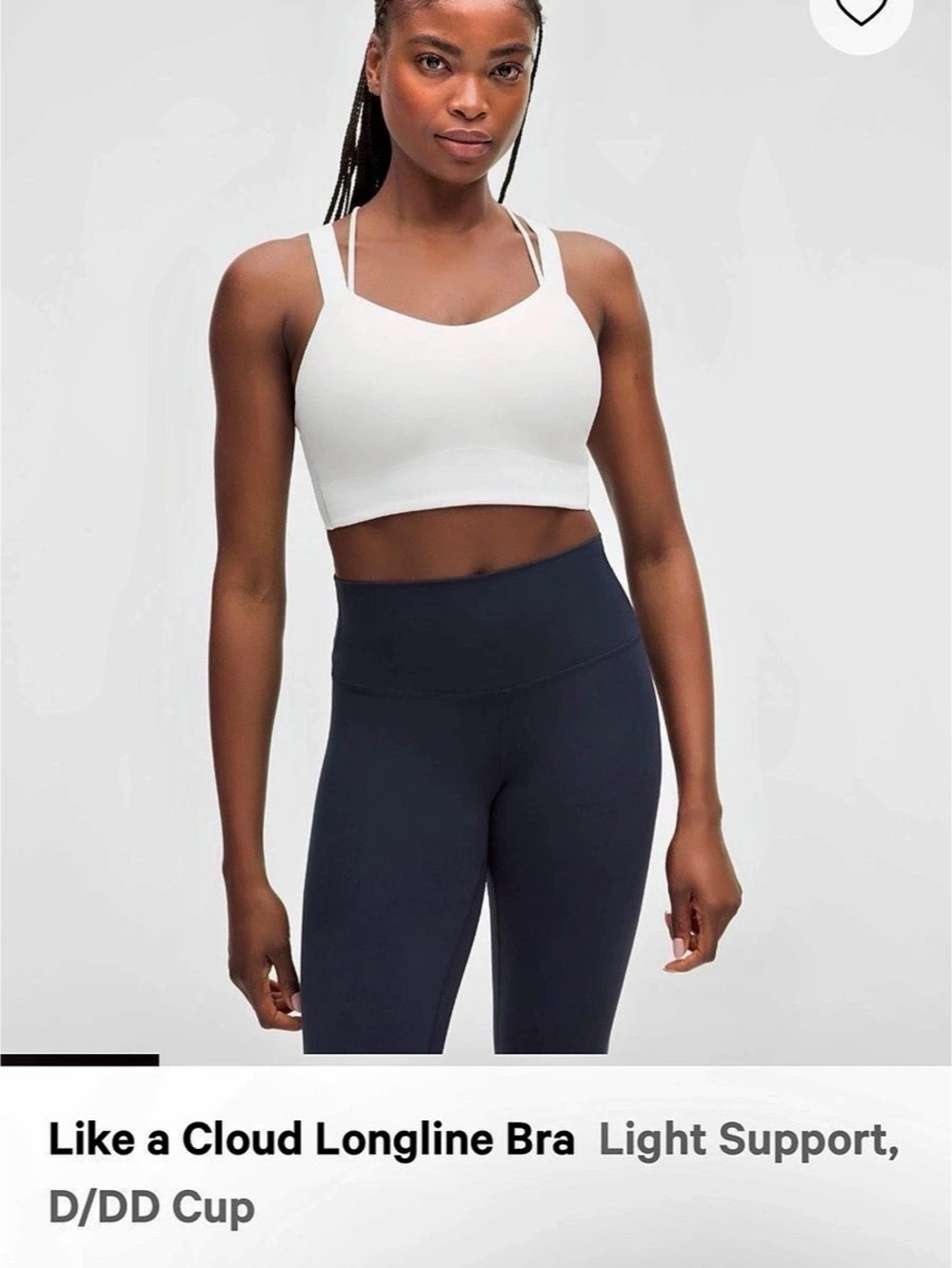 lululemon Like a Cloud Longline Bra *Light Support, D/DD Cup White & Black x 8